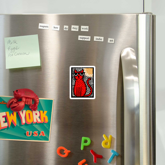 Cat in Heat | Minimalist Retro Graphic by TuncGK